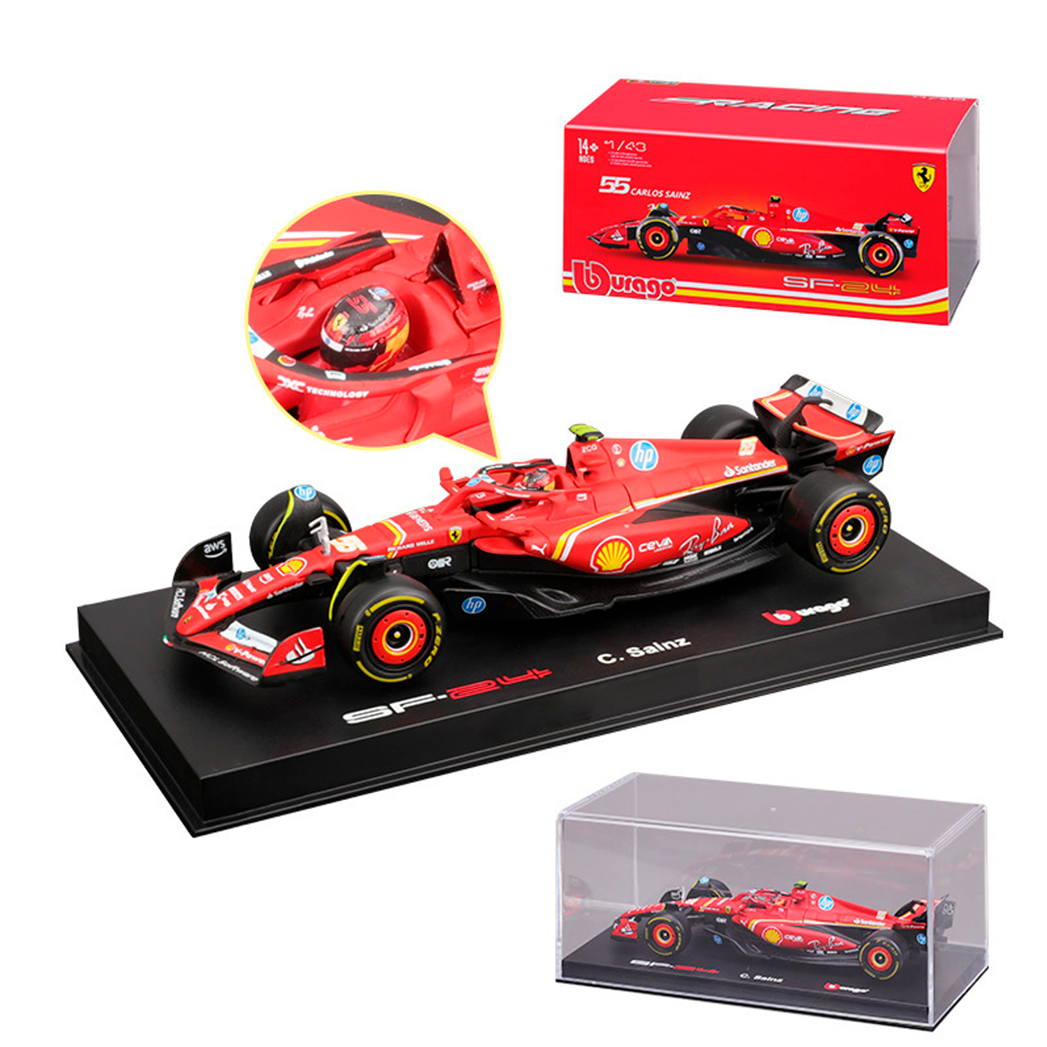 (2024) F1 Die-cast Scuderia Ferrari SF-24 #55 Carlos Sainz 1:43