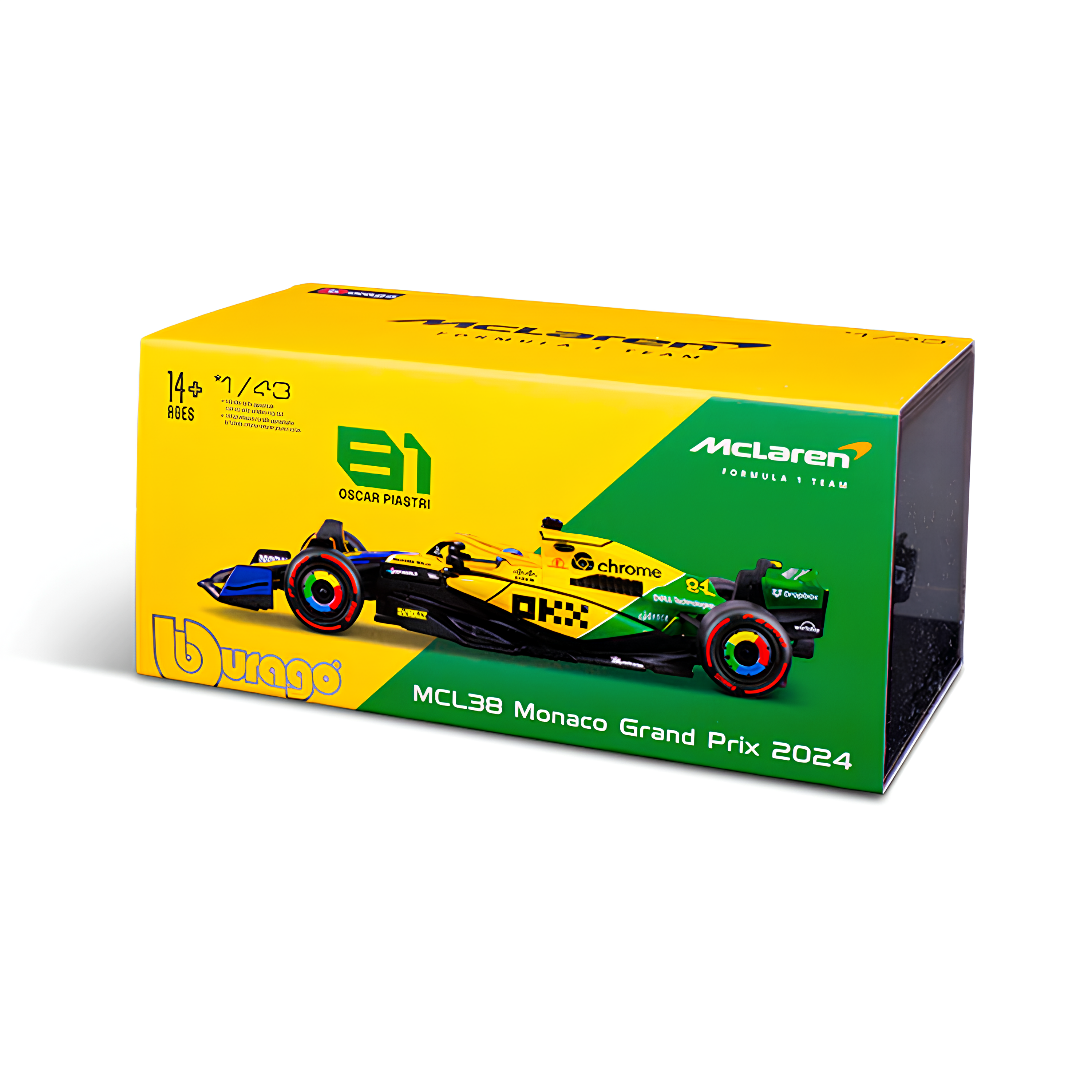 (2024) F1 Die-cast McLaren MCL38 Senna Mônaco 1:43