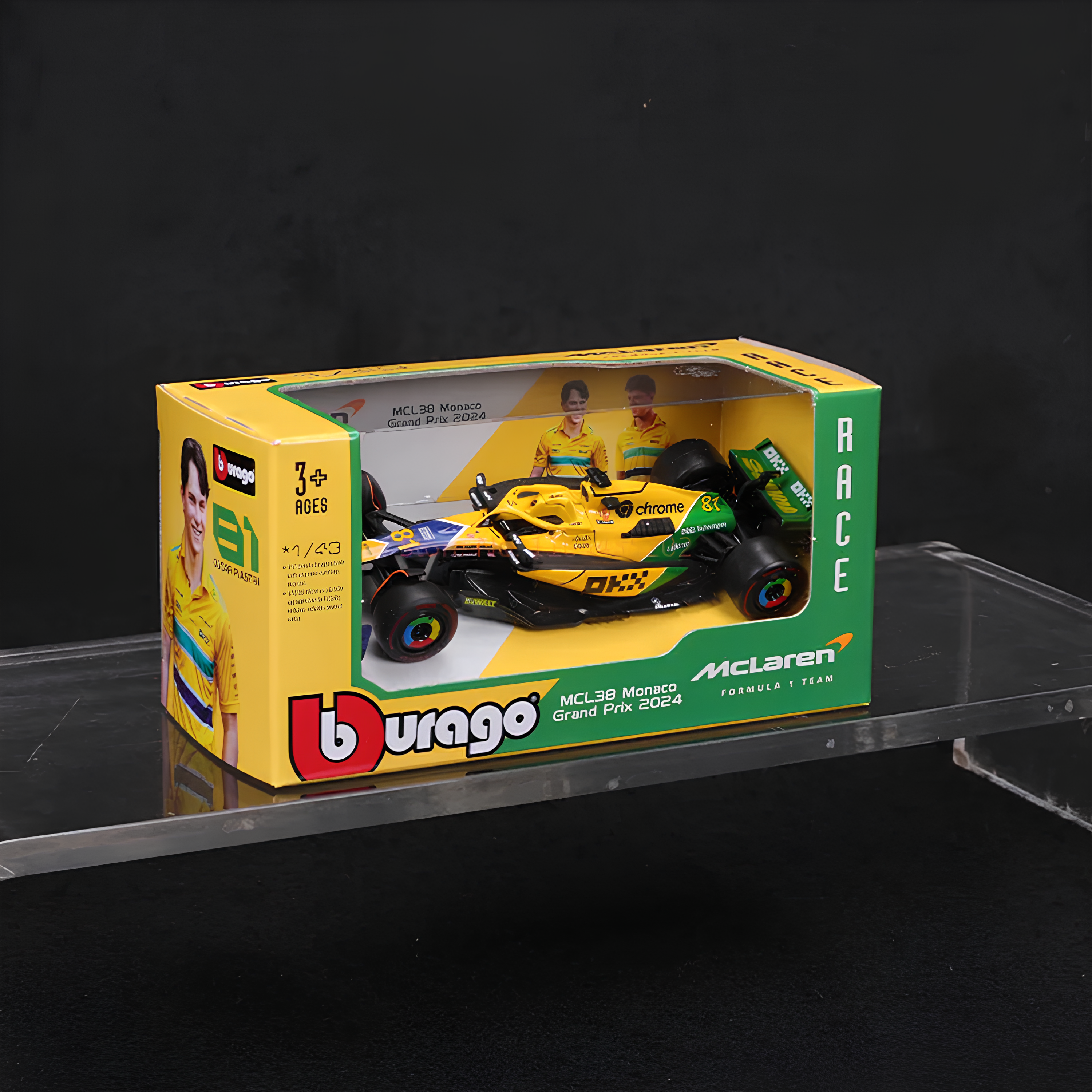 (2024) F1 Die-cast McLaren MCL38 Senna Mônaco 1:43