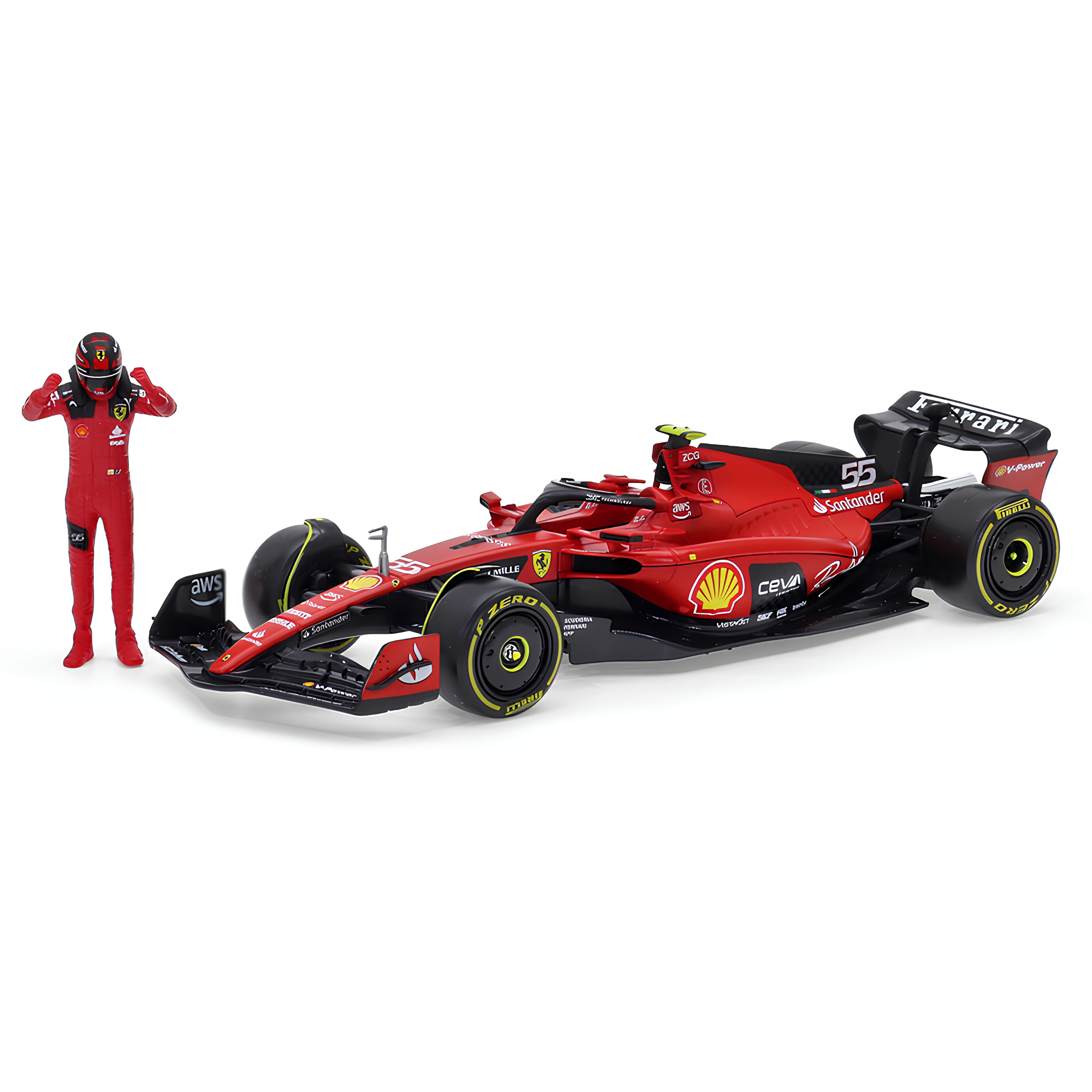 (2023) F1 Die-cast Ferrari SF-23 #55 Carlos Sainz 1:24 + Piloto