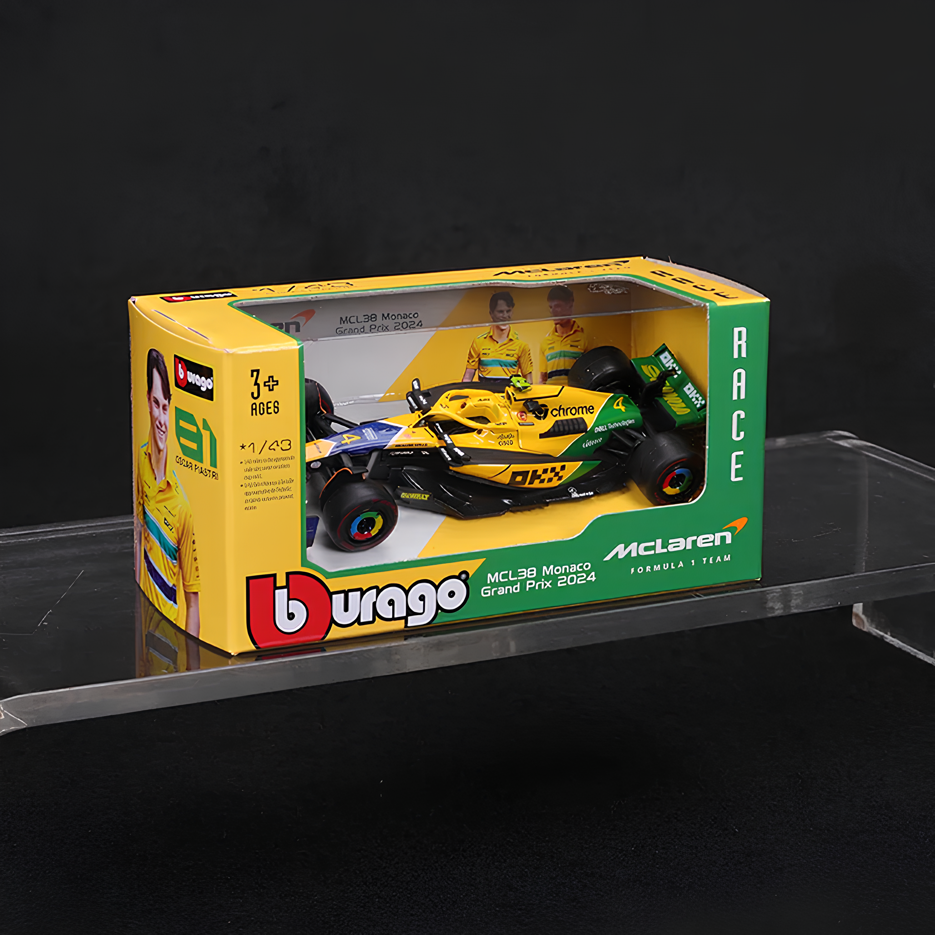 (2024) F1 Die-cast McLaren MCL38 Senna Mônaco 1:43